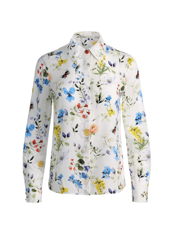 Willa Seidenbluse mit Blumenmuster
