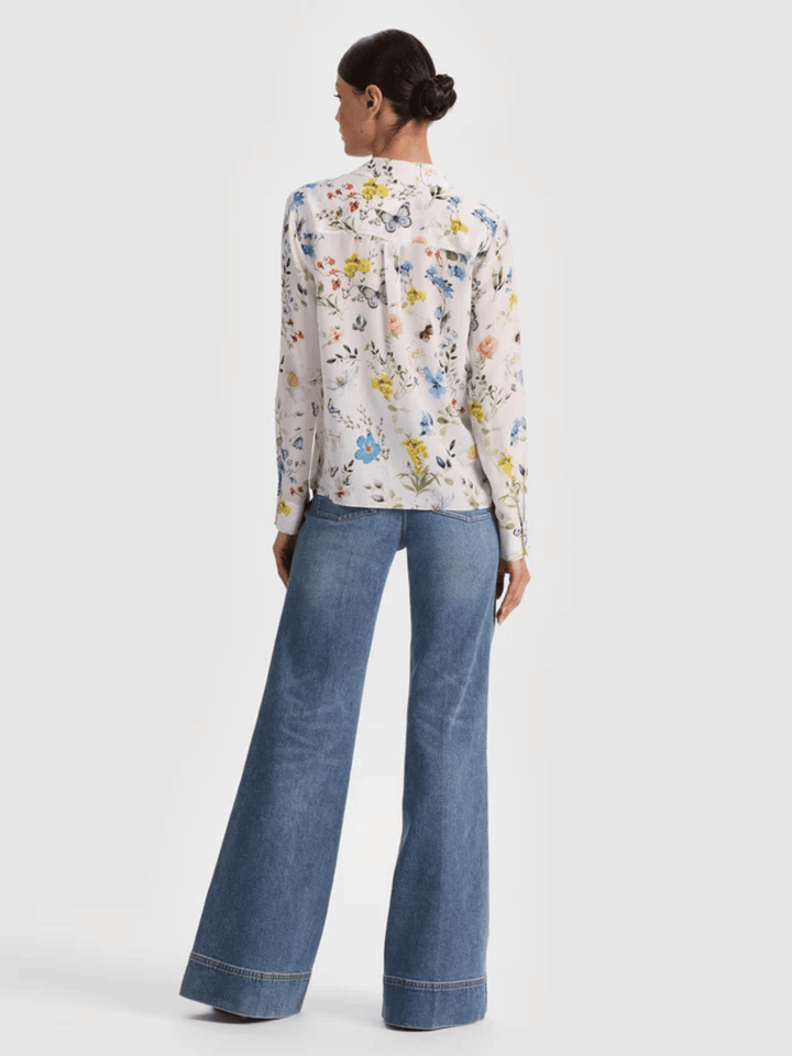 Willa Seidenbluse mit Blumenmuster