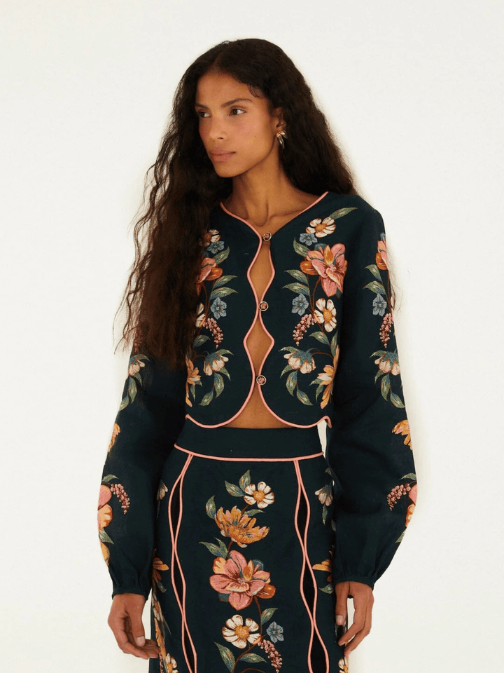 Maira Floral Leinenbluse