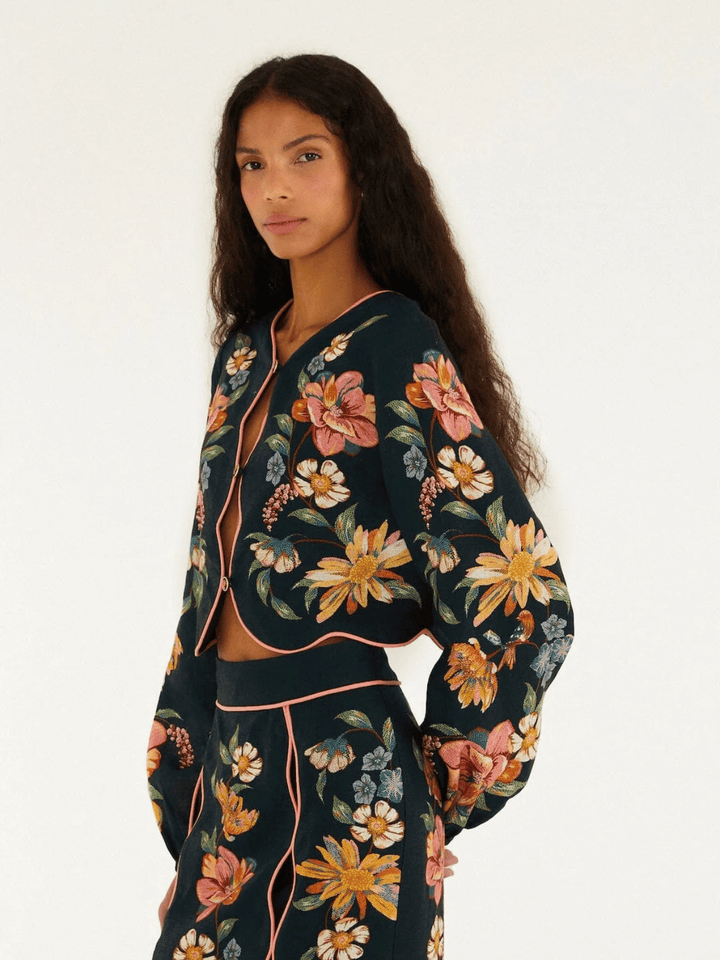 Maira Floral Leinenbluse