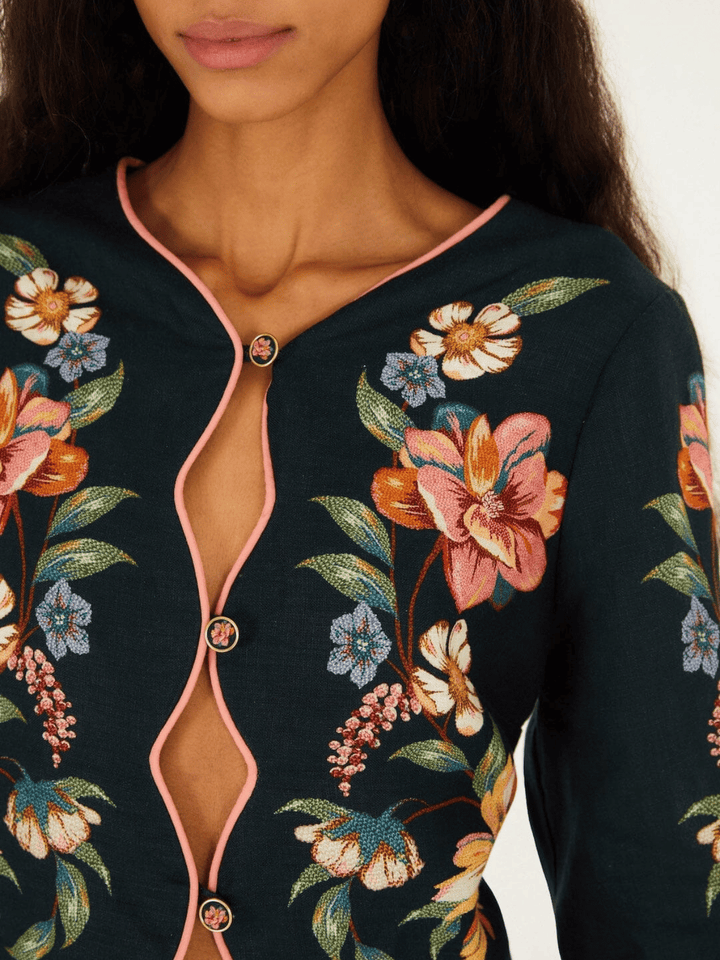 Maira Floral Leinenbluse
