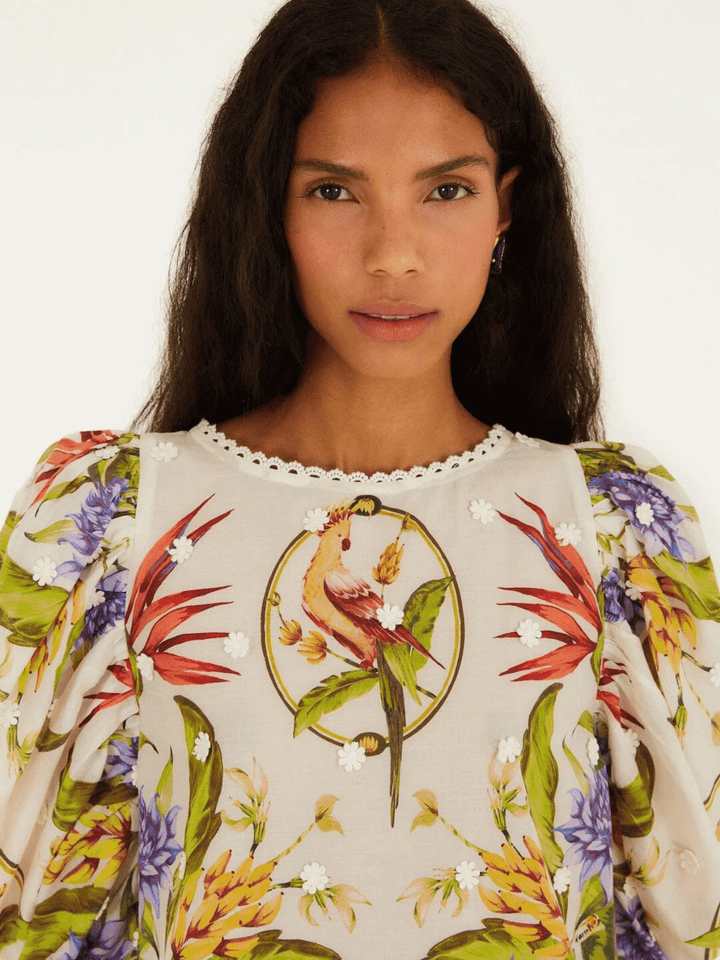 Tropical Scarf Bluse