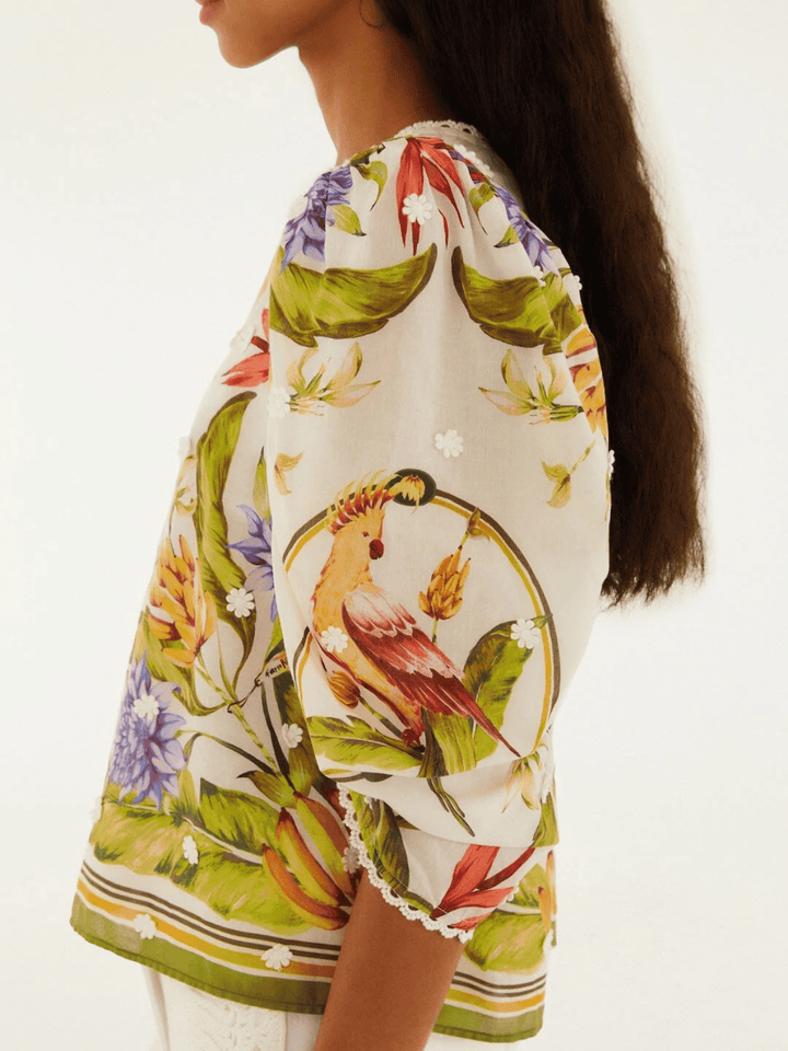 Tropical Scarf Bluse