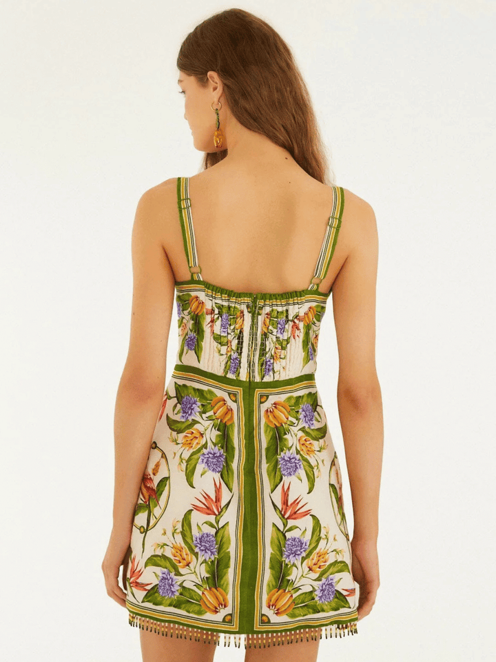 Tropical Sand Mini-Leinenkleid