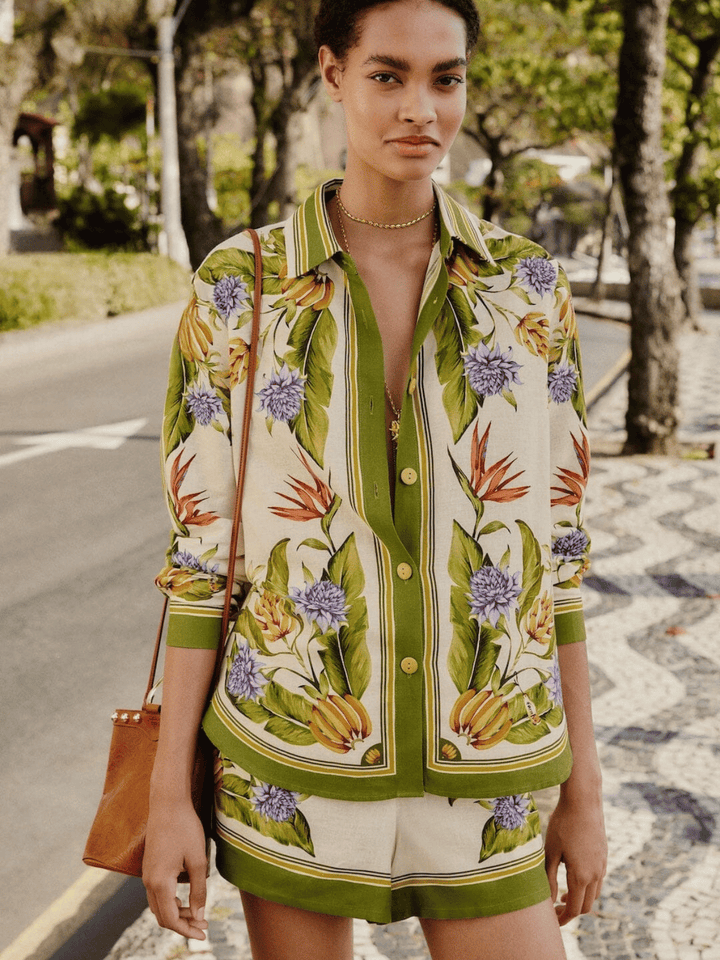 Tropical Scarf Bluse