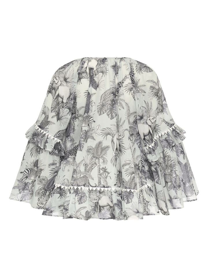 Bedruckte Bluse mit Rüschen