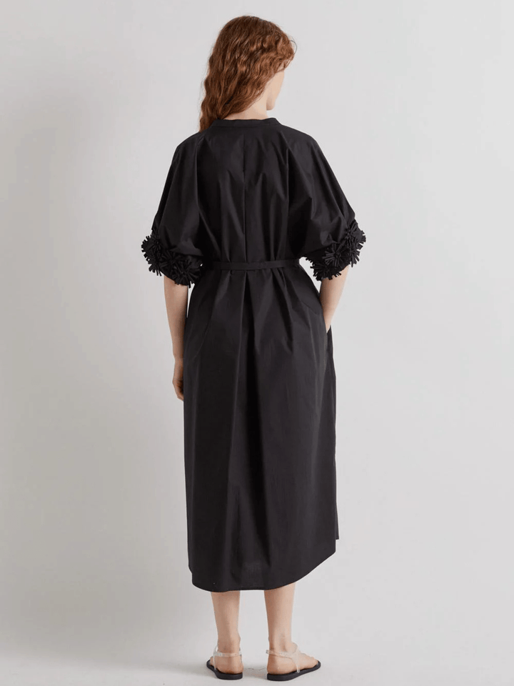 Baumwoll-Midikleid Nero