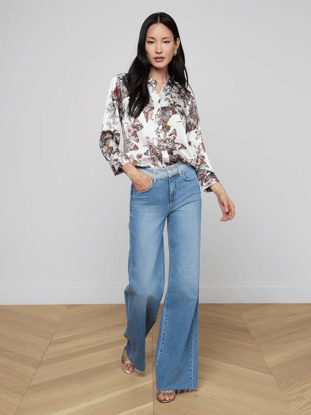 Dani Seidenbluse Butterfly-Jungle