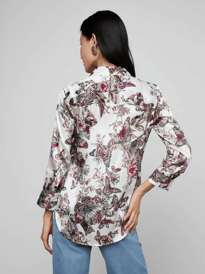 Dani Seidenbluse Butterfly-Jungle