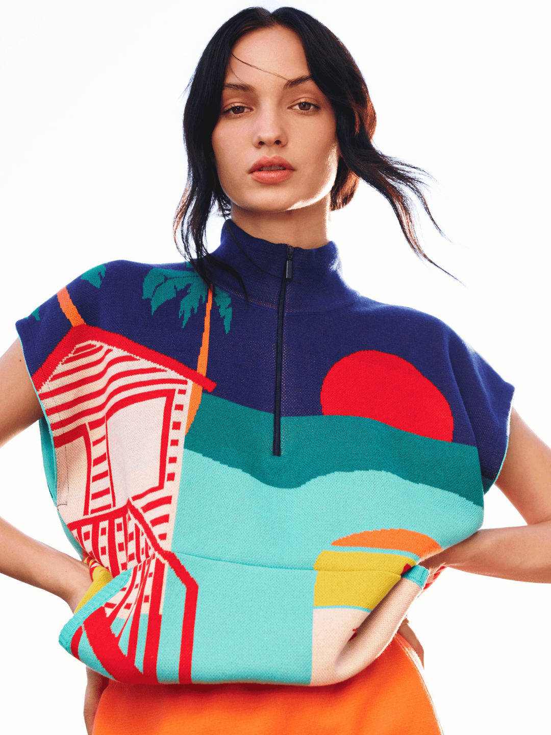 Kurzärmliger Pullover
