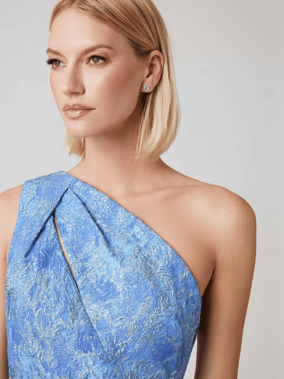 Jacquard One-Shoulder Abendkleid