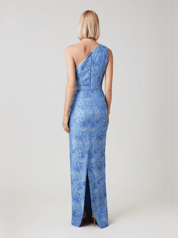 Jacquard One-Shoulder Abendkleid