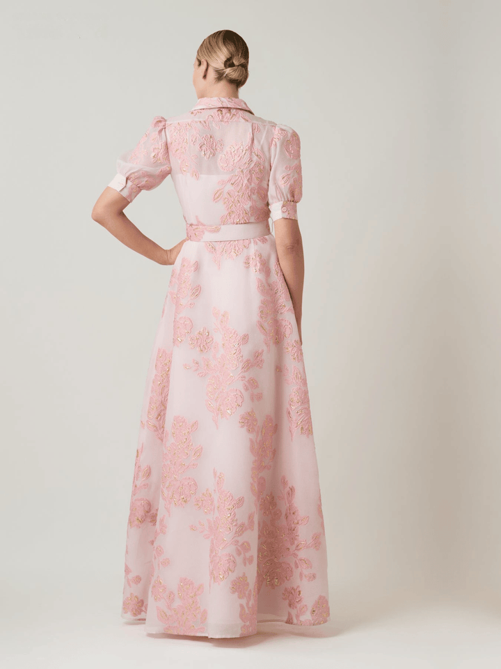 Jacquard Shirtwaist Abendkleid