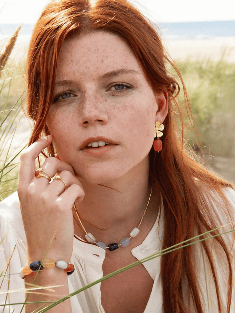 Meadow Carnelian Earrings GP