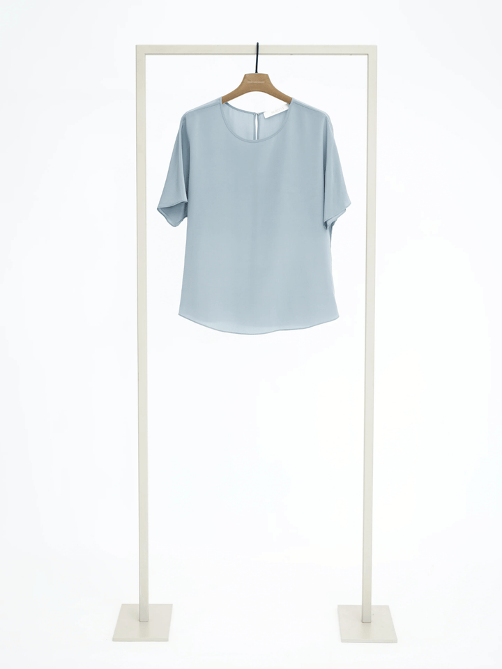 Seidenbluse Aqua