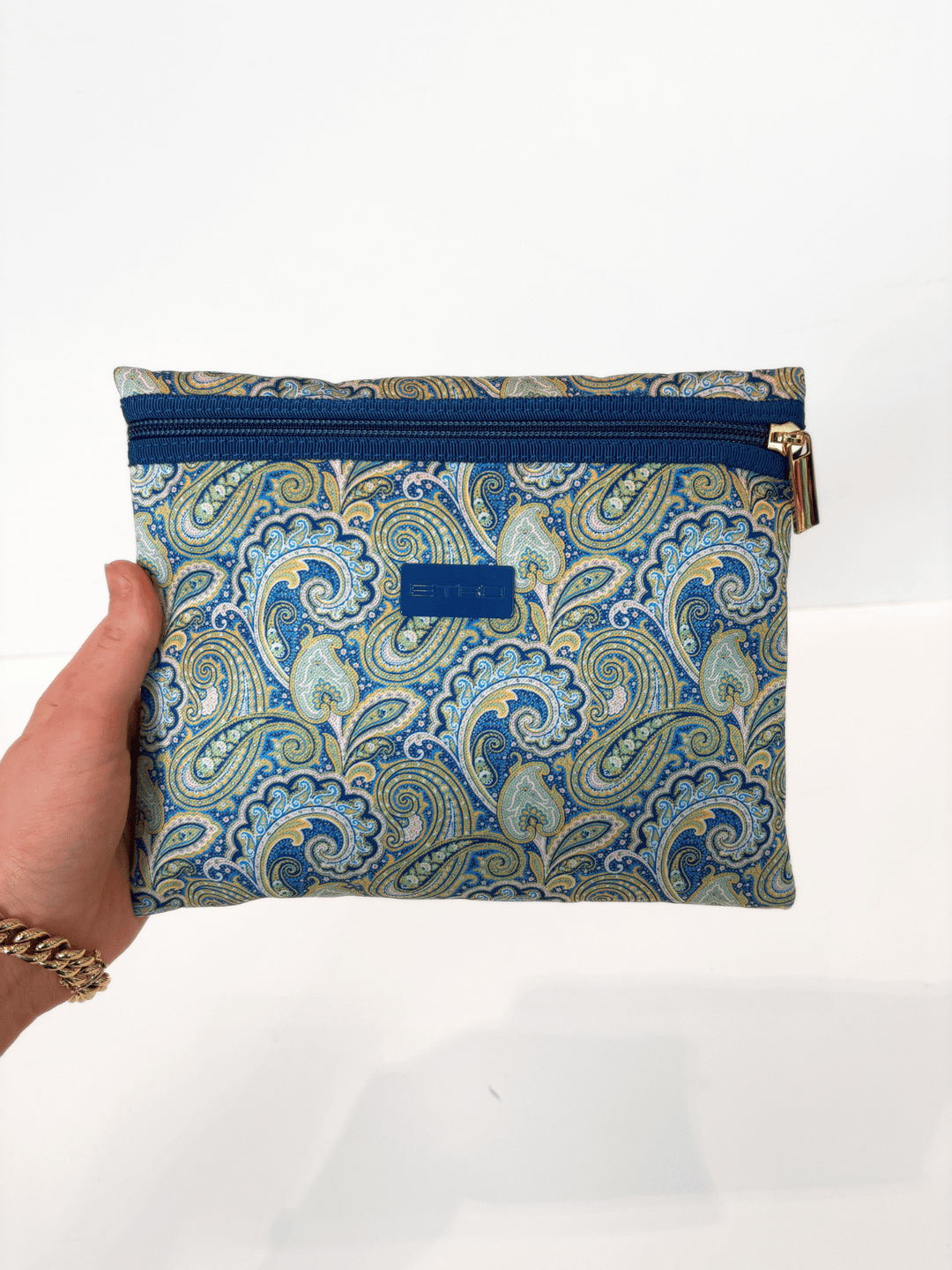 Kosmetiktasche Flach Blau