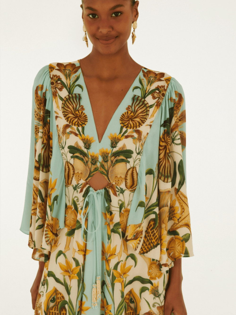MARINE GARDEN SAND KAFTAN MAXI DRESS