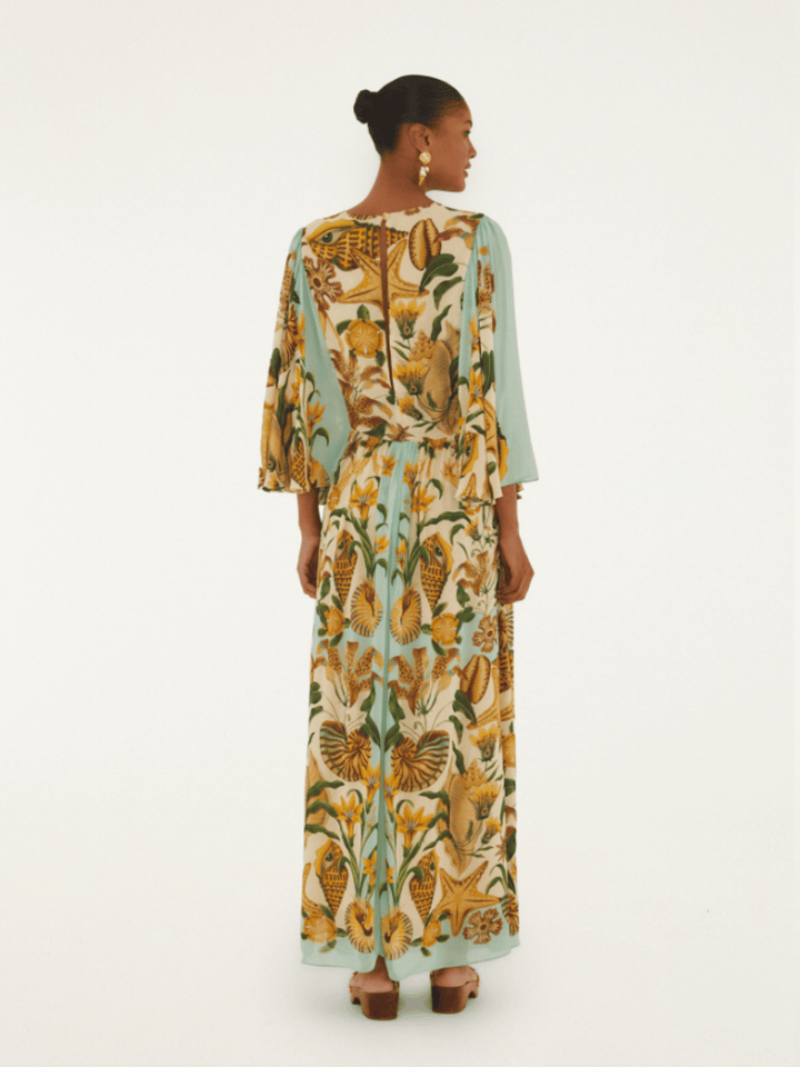 MARINE GARDEN SAND KAFTAN MAXI DRESS