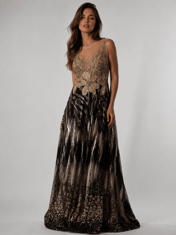 Kleid an pailette blume
