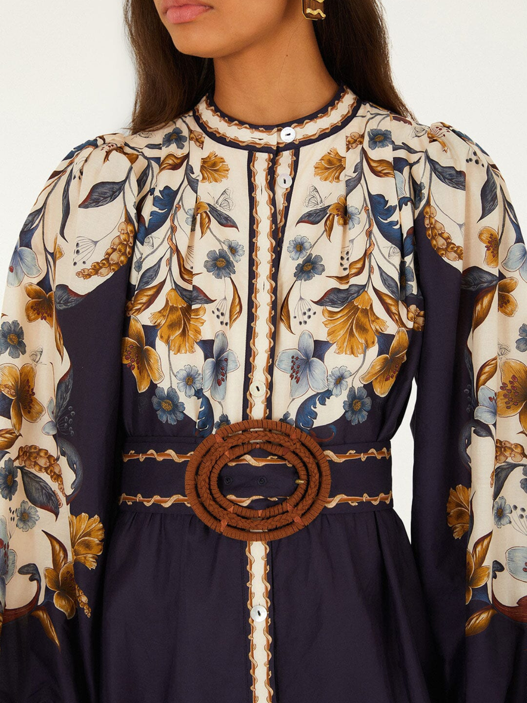 GOLDEN NATURE NAVY BLUE MINI DRESS