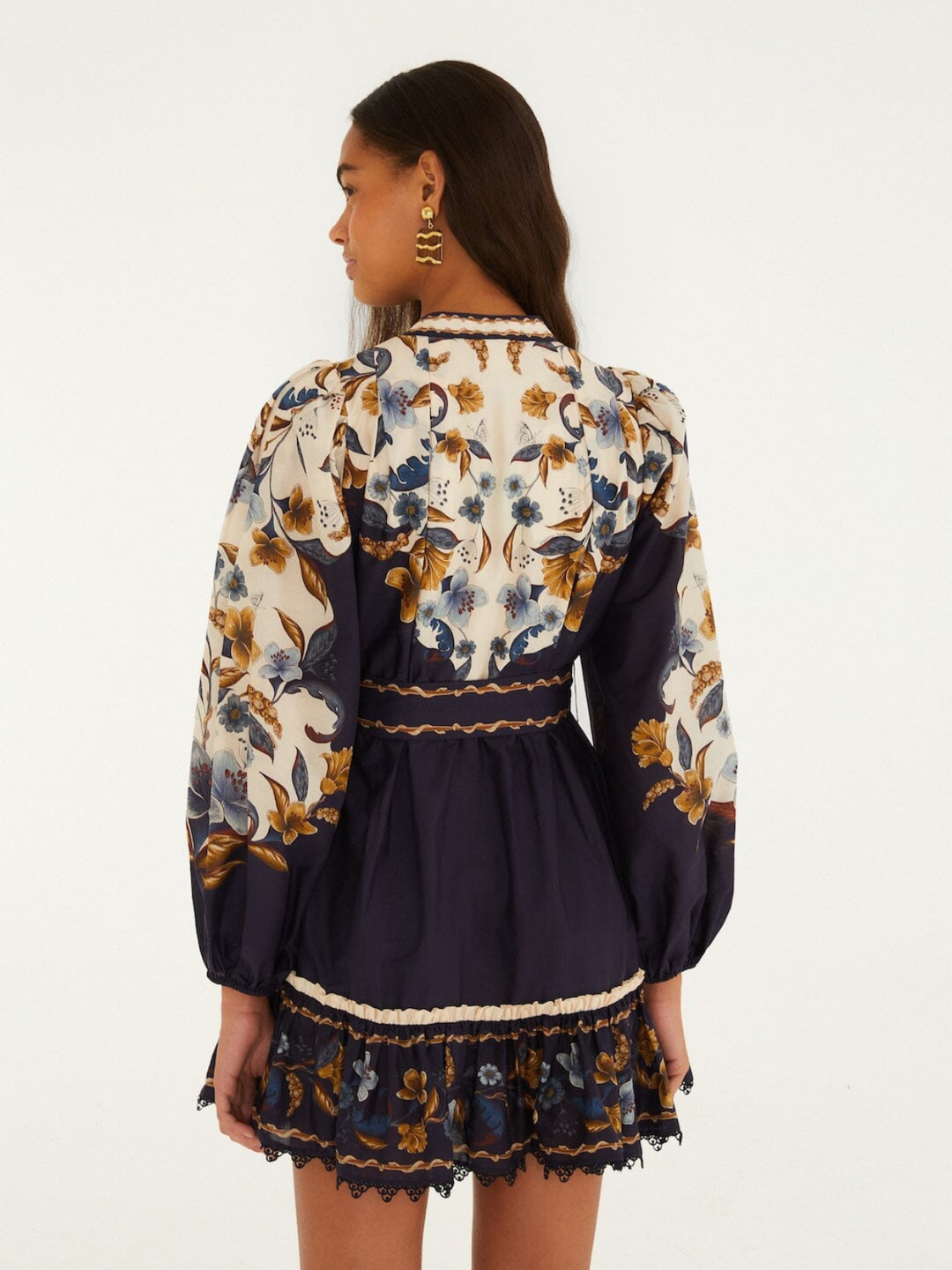 GOLDEN NATURE NAVY BLUE MINI DRESS