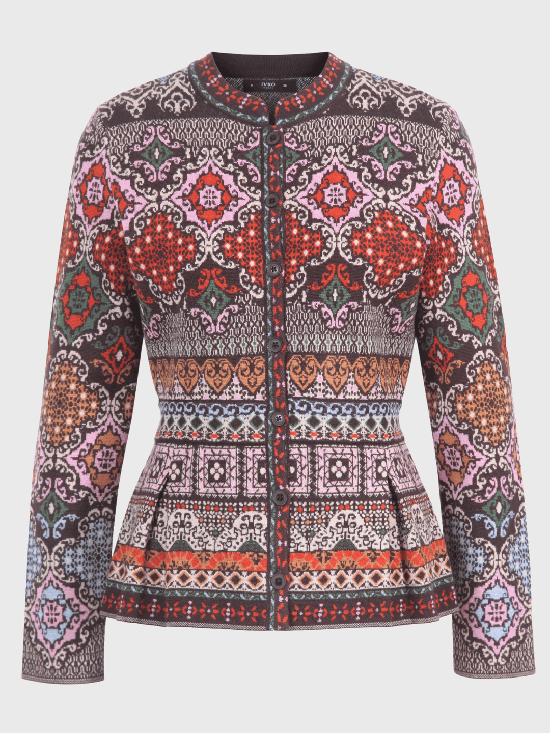 Peplum Knit Jacket Azulejo