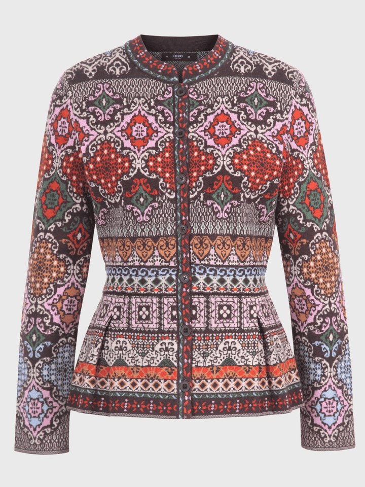 Peplum Knit Jacket Azulejo
