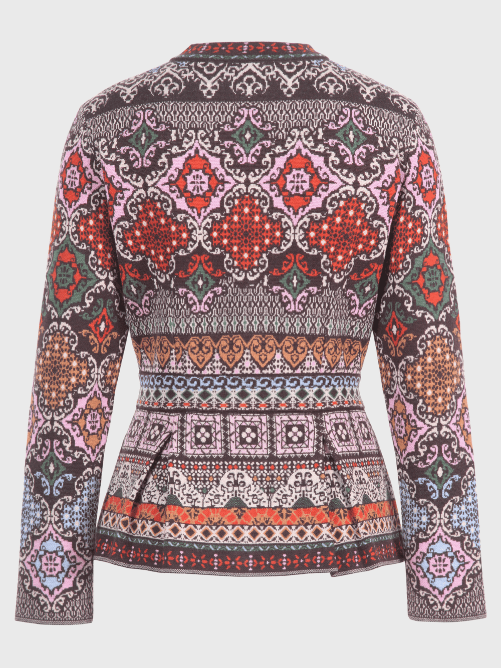 Peplum Knit Jacket Azulejo