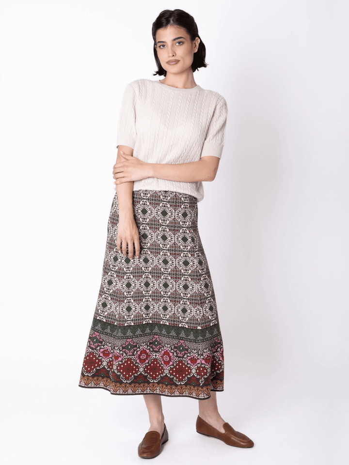 Azulejo A-Line Knit Skirt