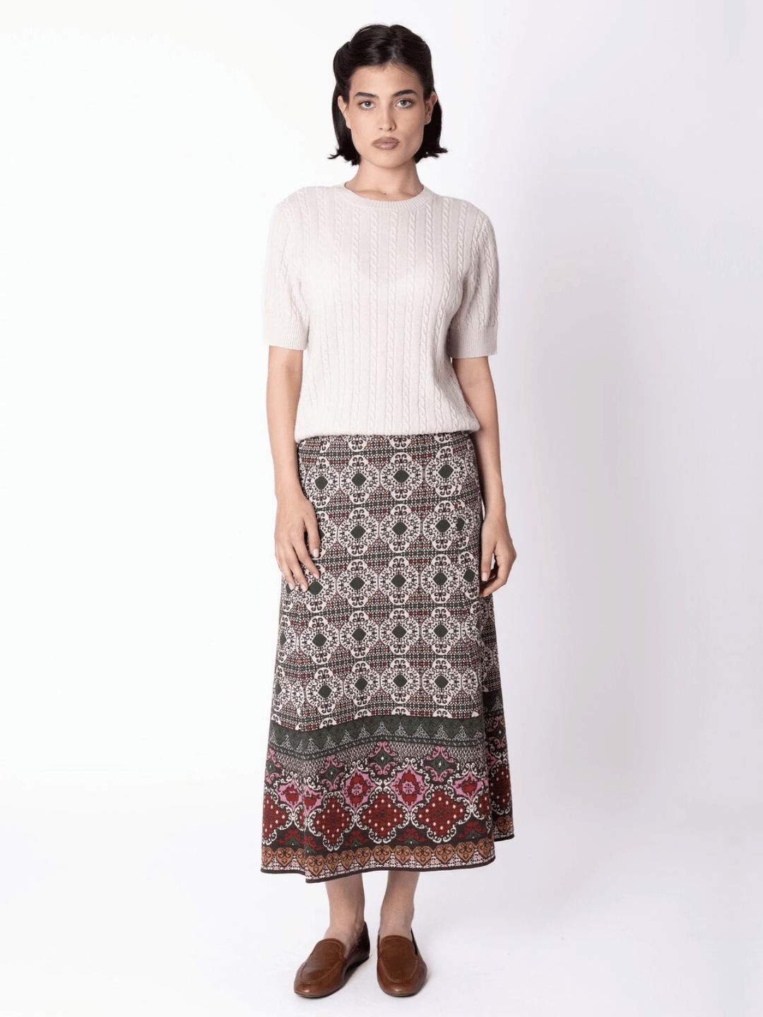 Azulejo A-Line Knit Skirt