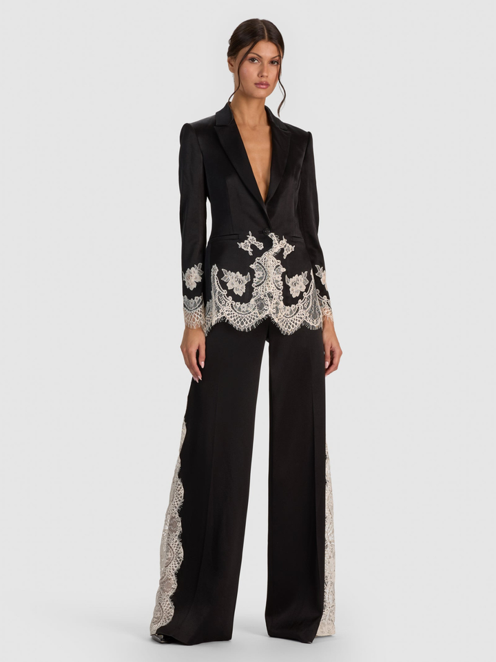 BREANN CUTAWAY LACE LONG FITTED BLAZER