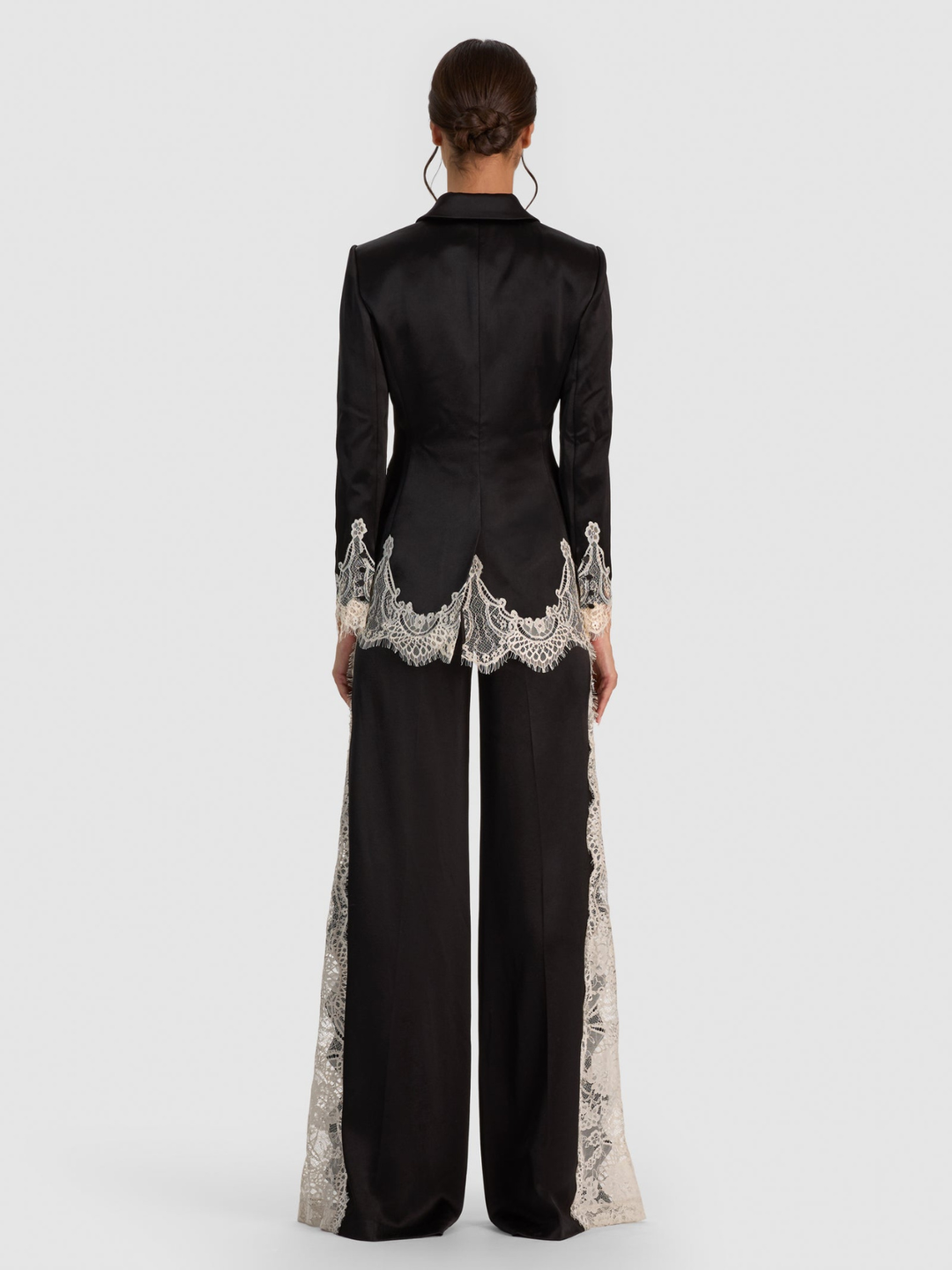 BREANN CUTAWAY LACE LONG FITTED BLAZER