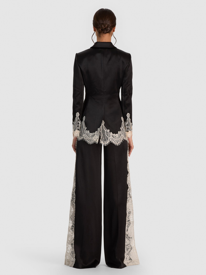 BREANN CUTAWAY LACE LONG FITTED BLAZER