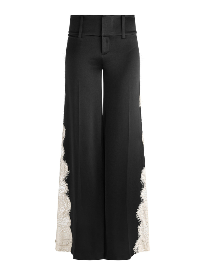OLIVIA LR WIDE LEG PANT W CUTAWAY LACE GODET