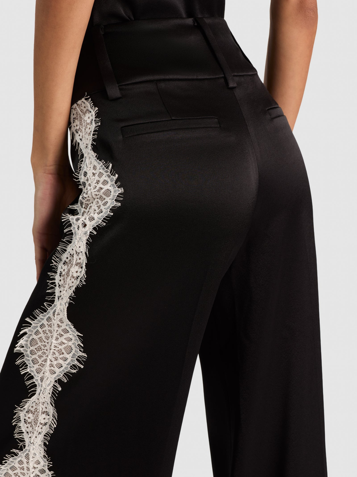 OLIVIA LR WIDE LEG PANT W CUTAWAY LACE GODET