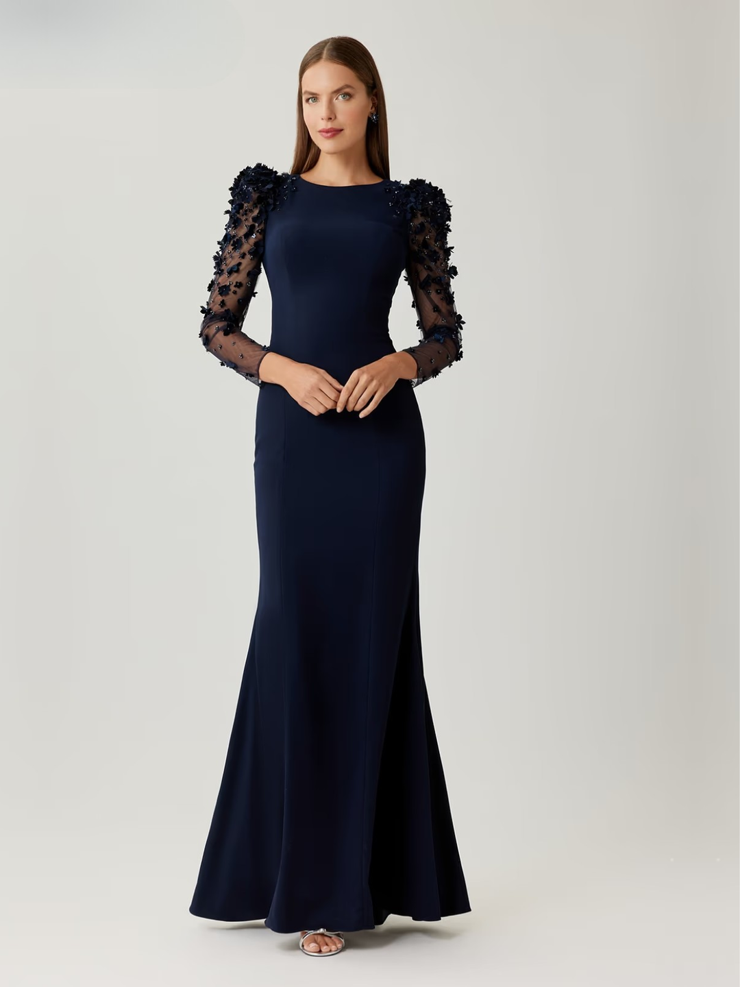 Abendkleid Flower Longsleeves