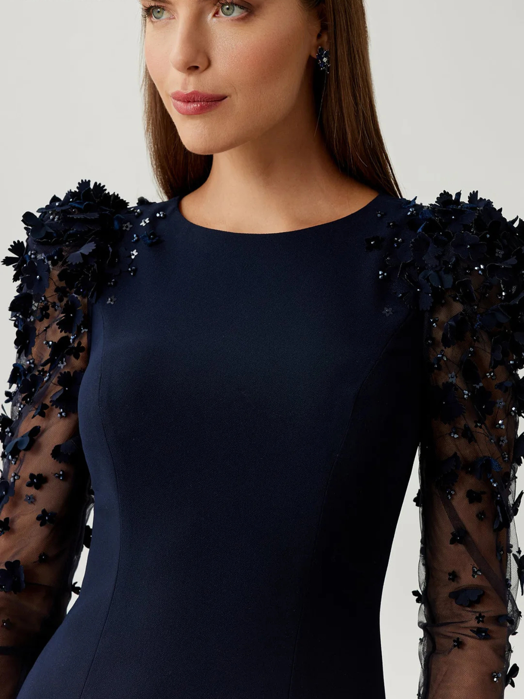 Abendkleid Flower Longsleeves