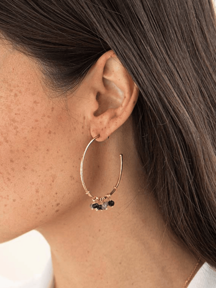 Aurora Black Onyx Labradorite Earrings