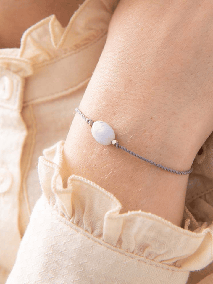 Edelsteinkarte Blauer Achat Armband