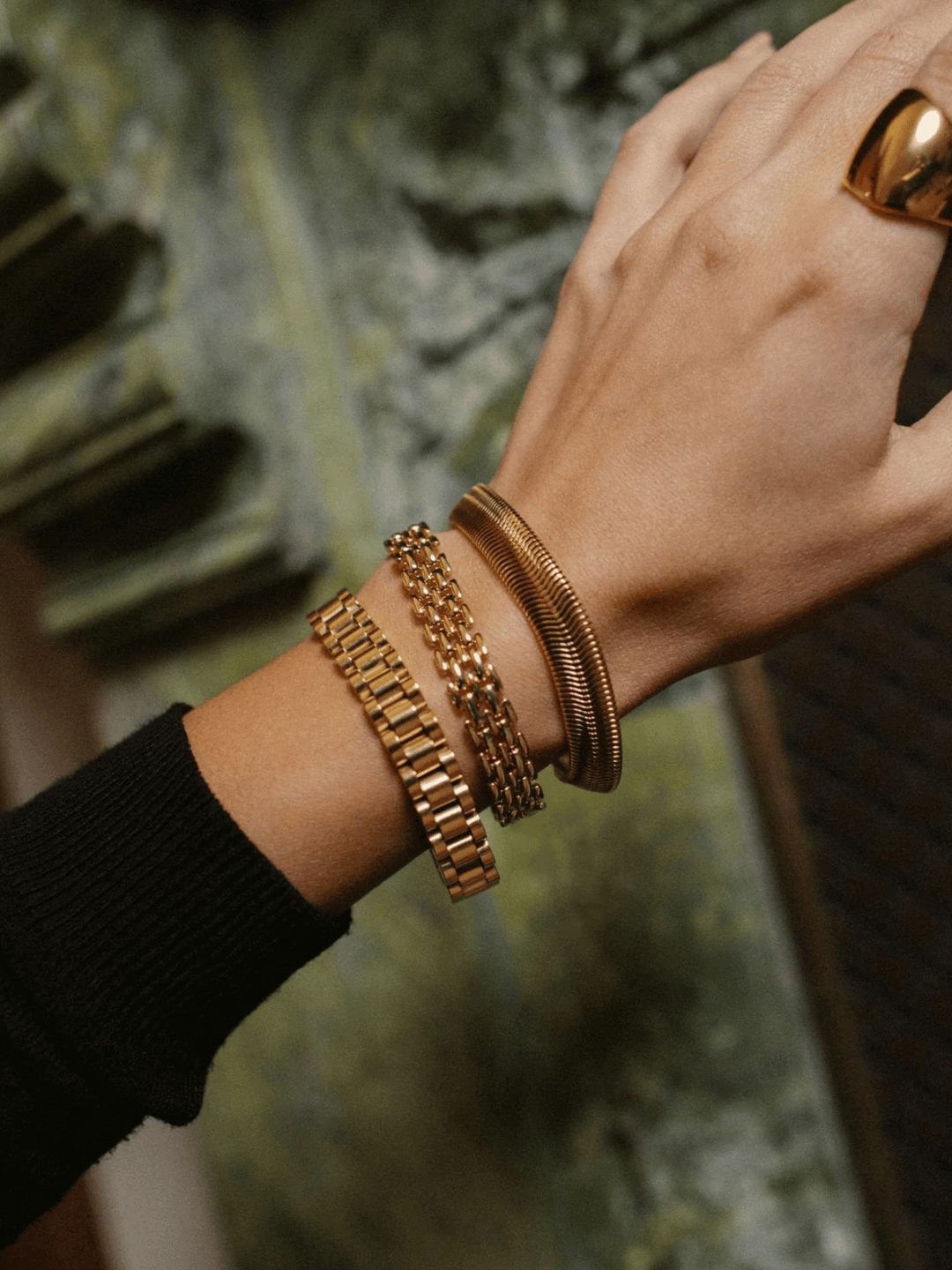 Gold Chunky Watch Band Bracelet