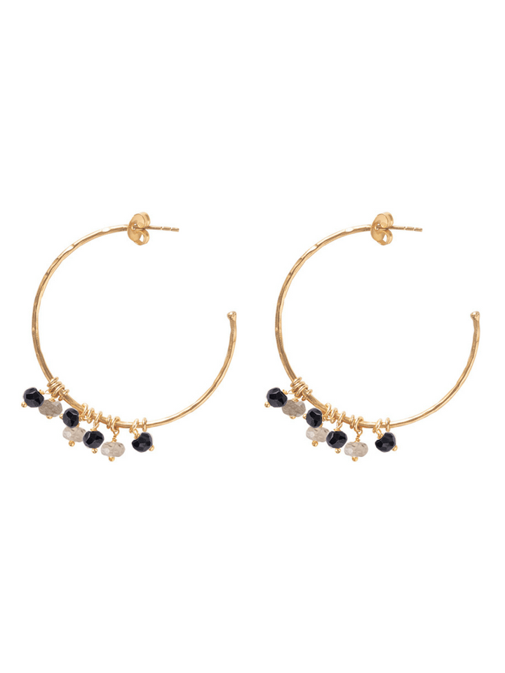 Aurora Black Onyx Labradorite Earrings