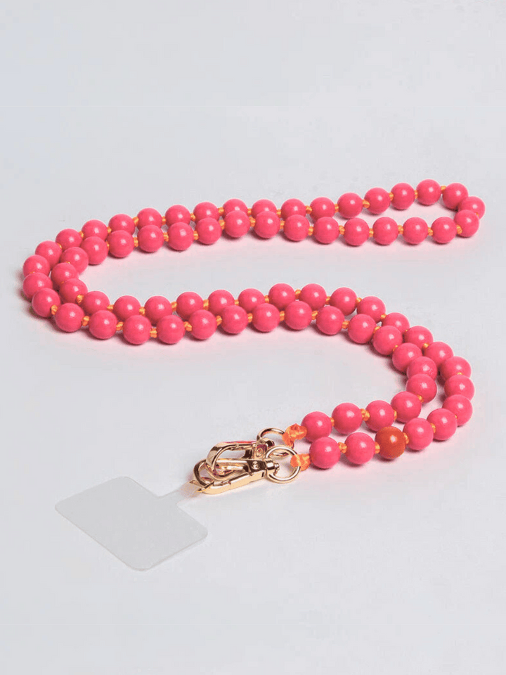 Handykette Holzperlen Hibiskus