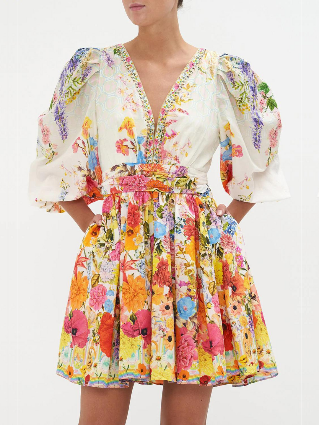 Sunlight Symphony - Flared blouse dress