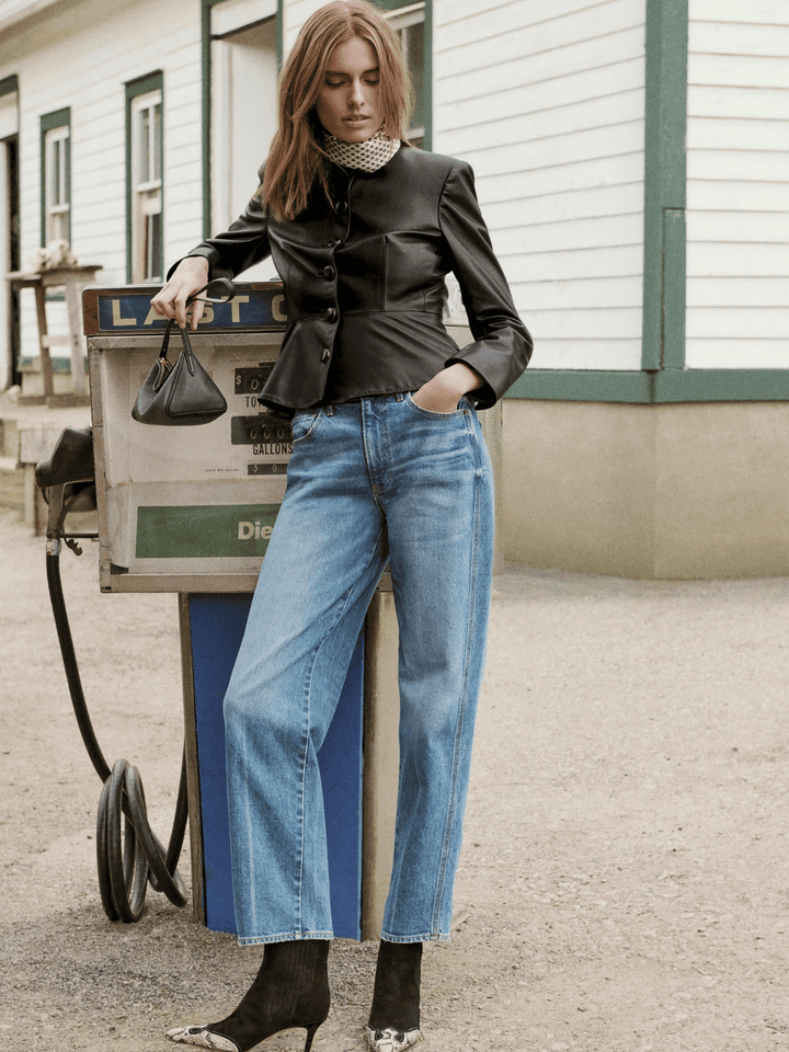 Кожаная куртка Quinn Peplum