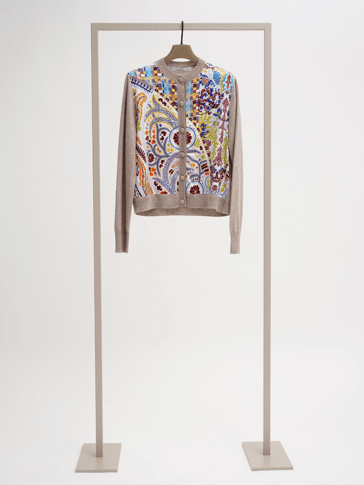 Strickjacke mit Print