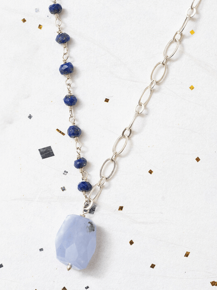 Celebration Lapislazuli Blauer Achat Halskette