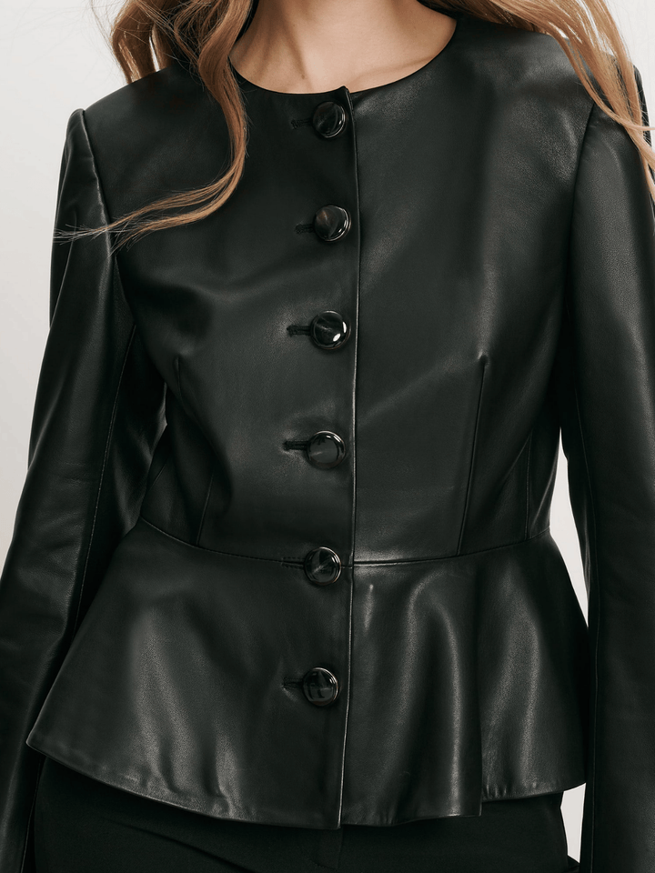 Кожаная куртка Quinn Peplum
