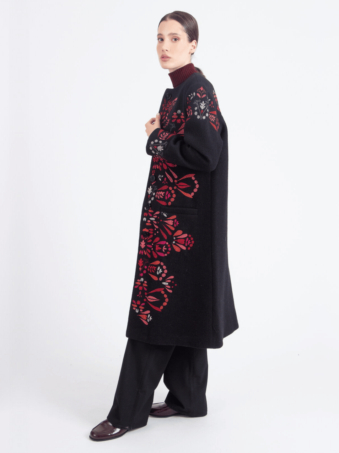 Mantel mit Stickerei