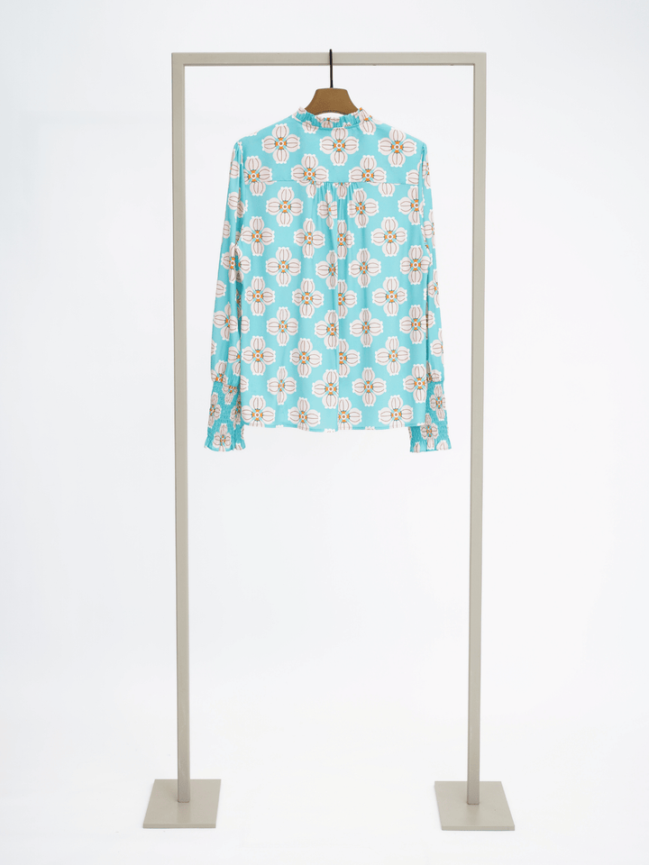 Seidenbluse mit Blumenmuster