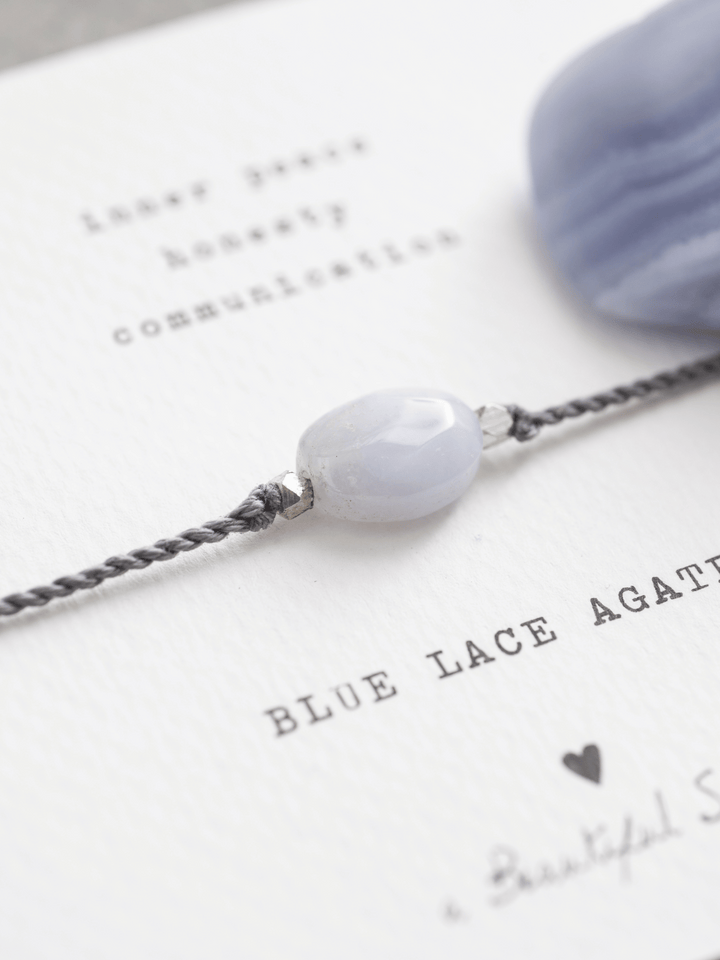 Edelsteinkarte Blauer Achat Armband